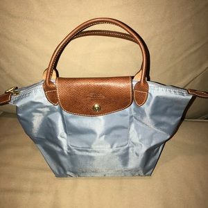 Longchamp Le Pliage Mini Nylon Tote in light blue